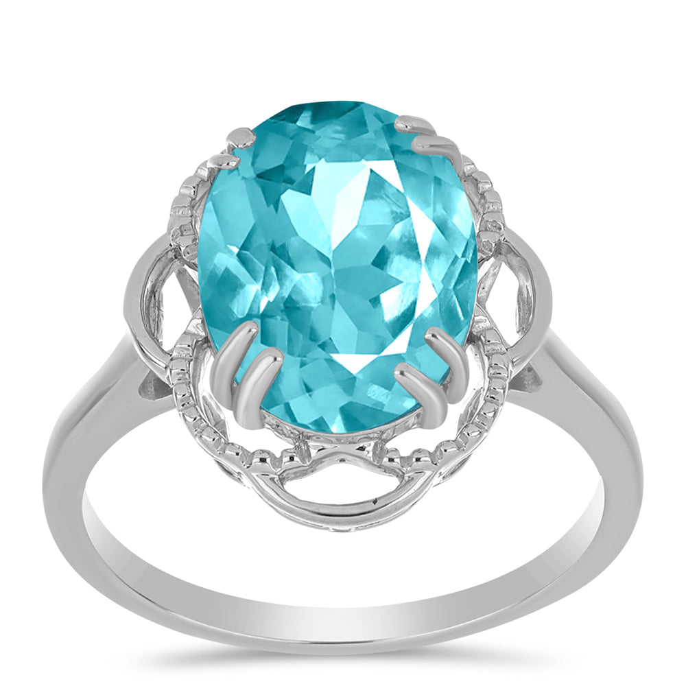 Inel din Argint 925 ( 2.95 grame ) cu Cuarț Paraiba 5.38 Carate 3 
