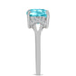 Inel din Argint 925 ( 2.92 grame ) cu Cuarț Paraiba și Topaz Alb 3.07 Carate