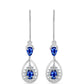 Cercei din Argint 925 ( 2.89 grame ) cu Safir Albastru Australian și Topaz Alb 1.67 Carate