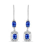 Cercei din Argint 925 ( 3.15 grame ) cu Safir Albastru Australian și Topaz Alb 3.08 Carate