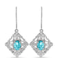 Cercei din Argint 925 ( 5.58 grame ) cu Cuarț Paraiba 1.36 Carate