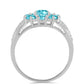 Inel din Argint 925 ( 5.37 grame ) cu Cuarț Paraiba și Topaz Alb 2.89 Carate