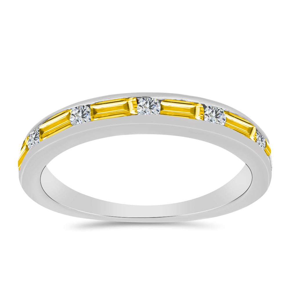 Inel din Argint 925 ( 2.28 grame ) cu Citrin Ural și Topaz Alb 0.91 Carate