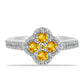 Inel din Argint 925 ( 3.36 grame ) cu Citrin Ural și Topaz Alb 0.58 Carate