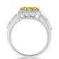 Inel din Argint 925 ( 3.36 grame ) cu Citrin Ural și Topaz Alb 0.58 Carate