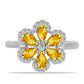 Inel din Argint 925 ( 3.2 grame ) cu Citrin Ural și Topaz Alb 1.5 Carate