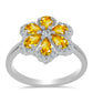 Inel din Argint 925 ( 3.2 grame ) cu Citrin Ural și Topaz Alb 1.5 Carate