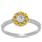 Inel din Argint 925 ( 2.14 grame ) cu Citrin Ural și Topaz Alb 0.79 Carate