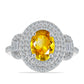 Inel din Argint 925 ( 3.98 grame ) cu Citrin Ural și Zircon Alb 2.71 Carate