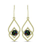 Cercei din Argint 925 Placat cu Aur ( 3.61 grame ) cu Opal Etiopian Negru Lega Dembi 1.09 Carate