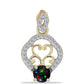 Pandantiv din Argint 925 Placat cu Aur ( 1.32 grame ) cu Opal Etiopian Negru Lega Dembi și Topaz Alb 0.49 Carate