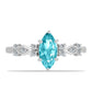 Inel din Argint 925 ( 2.27 grame ) cu Cuarț Paraiba și Topaz Alb 1.09 Carate