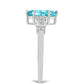 Inel din Argint 925 ( 2.27 grame ) cu Cuarț Paraiba și Topaz Alb 1.09 Carate