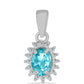 Pandantiv din Argint 925 ( 0.99 grame ) cu Cuarț Paraiba și Topaz Alb 0.82 Carate