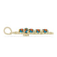 Cruce Pandantiv din Argint 925 Placat cu Aur ( 2.13 grame ) cu Turcoaz Oyster și Topaz Alb 1.72 Carate