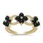 Inel din Argint 925 Placat cu Aur ( 2.46 grame ) cu Opal Etiopian Negru Lega Dembi 1 Carate