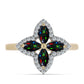 Inel din Argint 925 Placat cu Aur ( 2.9 grame ) cu Opal Etiopian Negru Lega Dembi și Topaz Alb 0.85 Carate