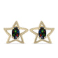 Cercei din Argint 925 Placat cu Aur ( 1.52 grame ) cu Opal Etiopian Negru Lega Dembi 0.3 Carate
