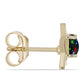 Cercei din Argint 925 Placat cu Aur ( 1.52 grame ) cu Opal Etiopian Negru Lega Dembi 0.3 Carate