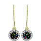 Cercei din Argint 925 Placat cu Aur ( 1.95 grame ) cu Opal Etiopian Negru Lega Dembi și Topaz Alb 0.93 Carate