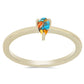 Inel din Argint 925 Placat cu Aur ( 1.49 grame ) cu Turcoaz Oyster 0.27 Carate