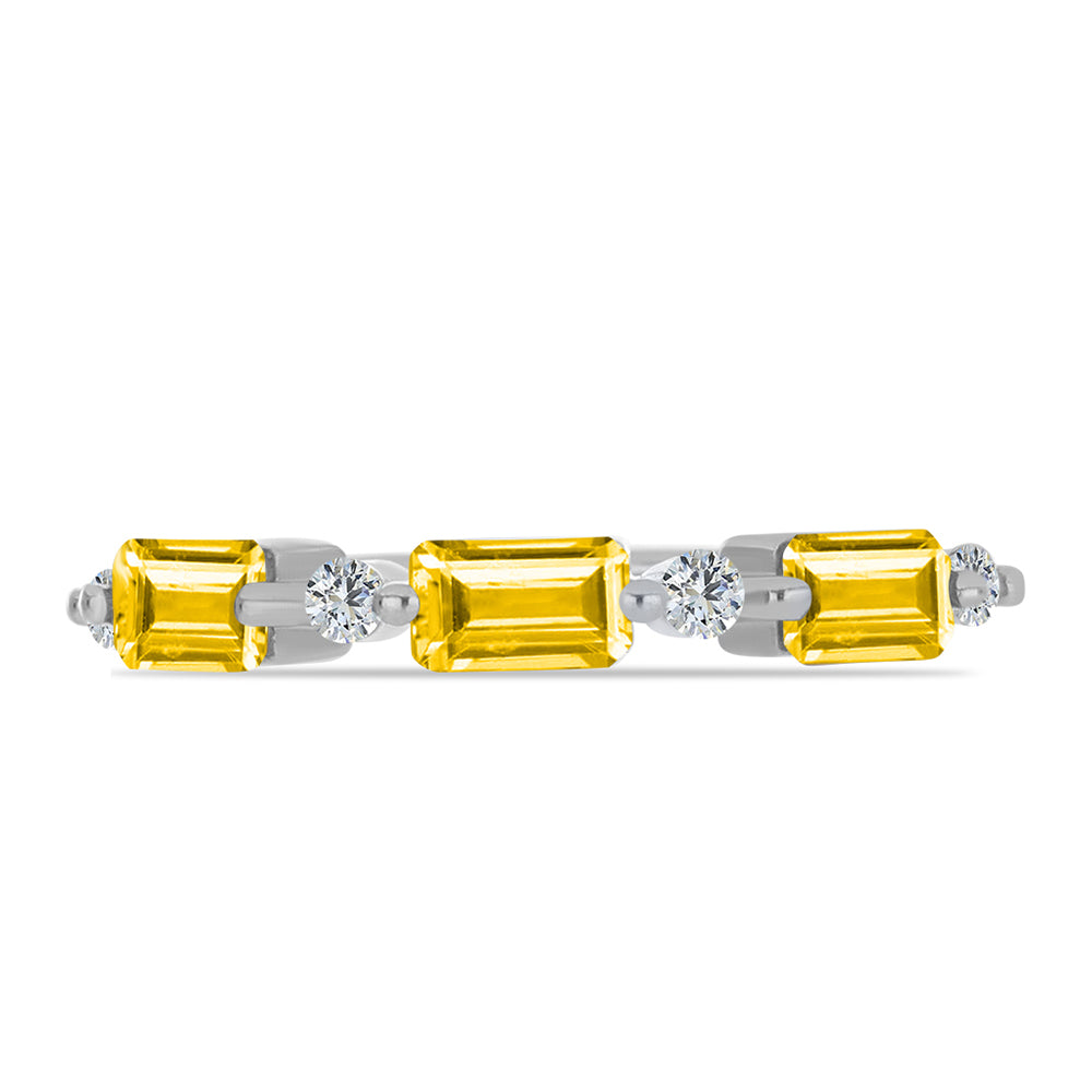 Inel din Argint 925 ( 1.79 grame ) cu Citrin Ural și Topaz Alb 0.99 Carate 2 