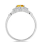 Inel din Argint 925 ( 2.83 grame ) cu Citrin Ural și Topaz Alb 1.1 Carate