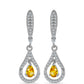 Cercei din Argint 925 ( 4.55 grame ) cu Citrin Ural și Topaz Alb 1.44 Carate