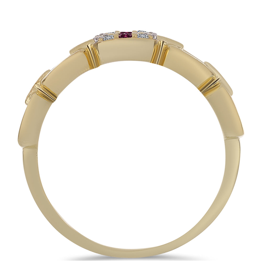 Inel din Argint 925 Placat cu Aur ( 2.44 grame ) cu Diamant Violet și Diamant Alb 0.07 Carate