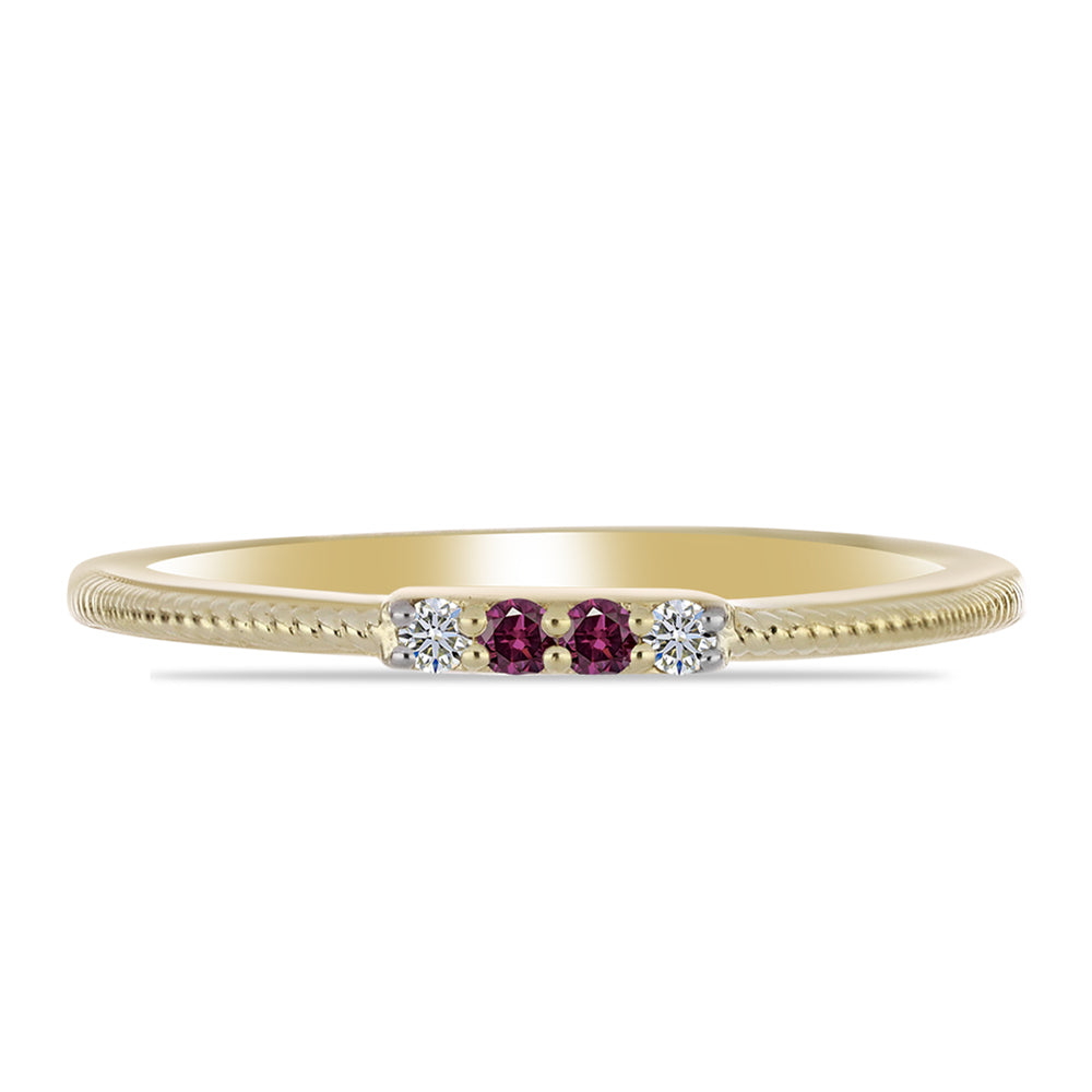 Inel din Argint 925 Placat cu Aur ( 1.46 grame ) cu Diamant Violet și Diamant Alb 0.06 Carate