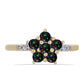 Inel din Argint 925 Placat cu Aur ( 2.15 grame ) cu Opal Etiopian Negru Lega Dembi și Topaz Alb 0.48 Carate