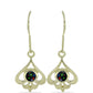Cercei din Argint 925 Placat cu Aur ( 3.39 grame ) cu Opal Etiopian Negru Lega Dembi 0.33 Carate