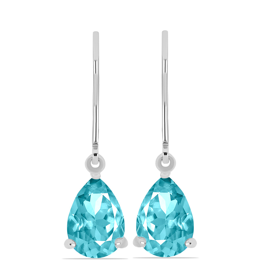 Cercei din Argint 925 ( 1.52 grame ) cu Cuarț Paraiba 3.58 Carate 1 