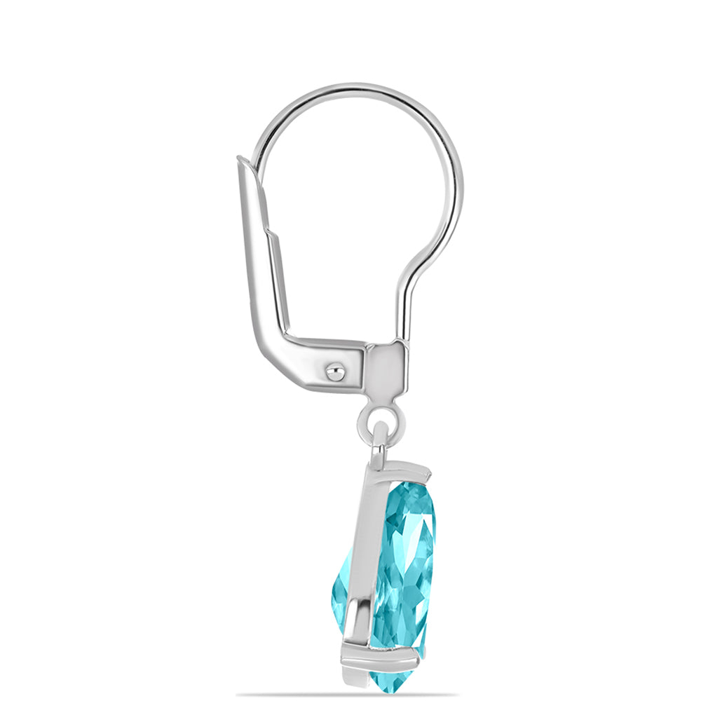 Cercei din Argint 925 ( 1.52 grame ) cu Cuarț Paraiba 3.58 Carate 2 