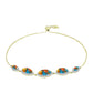 Brățară din Argint 925 Placat cu Aur ( 5.55 grame ) cu Turcoaz Oyster și Topaz Alb 5.99 Carate