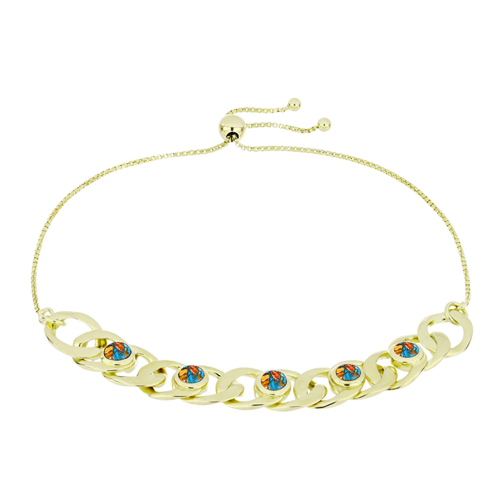 Brățară din Argint 925 Placat cu Aur ( 10.38 grame ) cu Turcoaz Oyster 1.58 Carate 1 