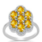 Inel din Argint 925 ( 4.33 grame ) cu Citrin Ural și Topaz Alb 3.46 Carate