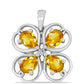 Pandantiv din Argint 925 ( 2.11 grame ) cu Citrin Ural și Topaz Alb 1.56 Carate