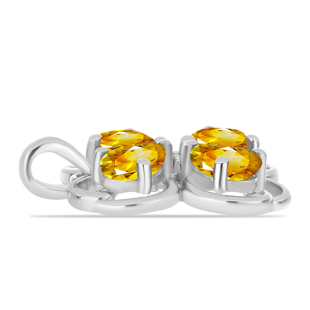 Pandantiv din Argint 925 ( 2.11 grame ) cu Citrin Ural și Topaz Alb 1.56 Carate 2 