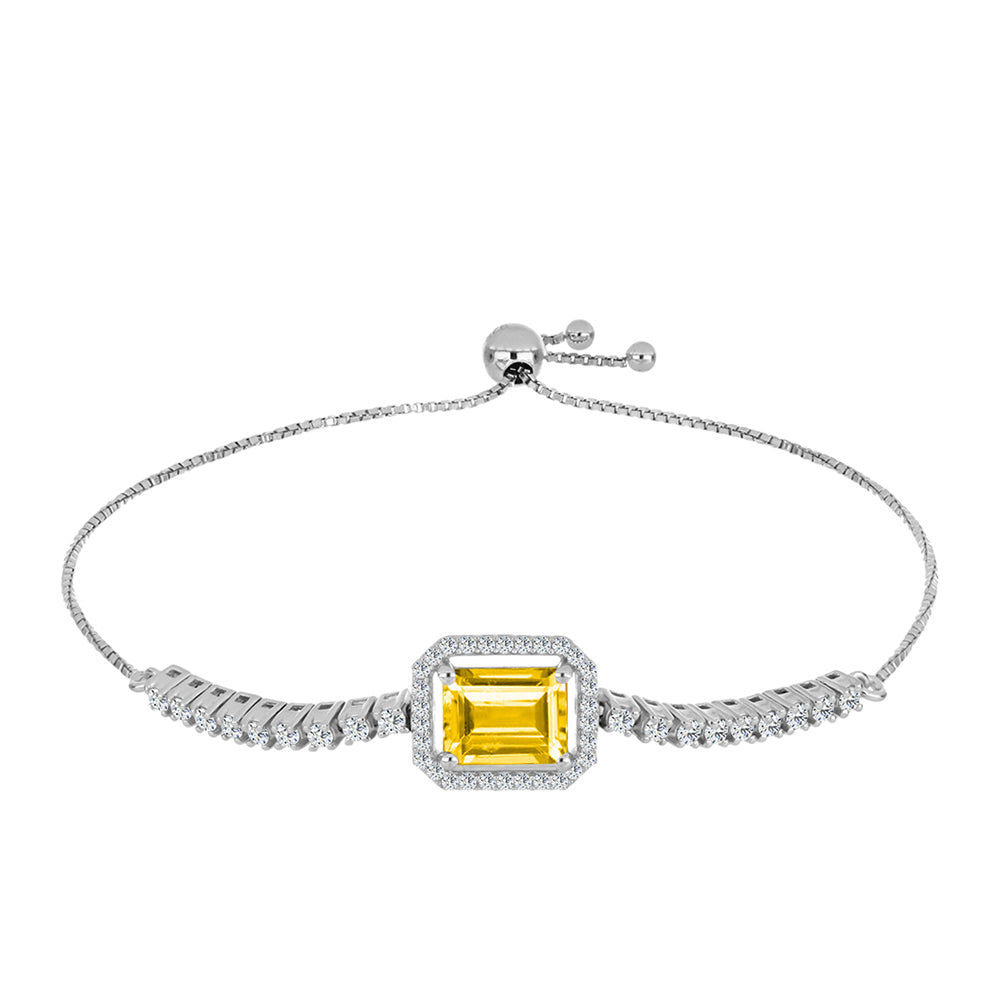 Brățară din Argint 925 ( 5.26 grame ) cu Citrin Ural și Topaz Alb 3.01 Carate 1 