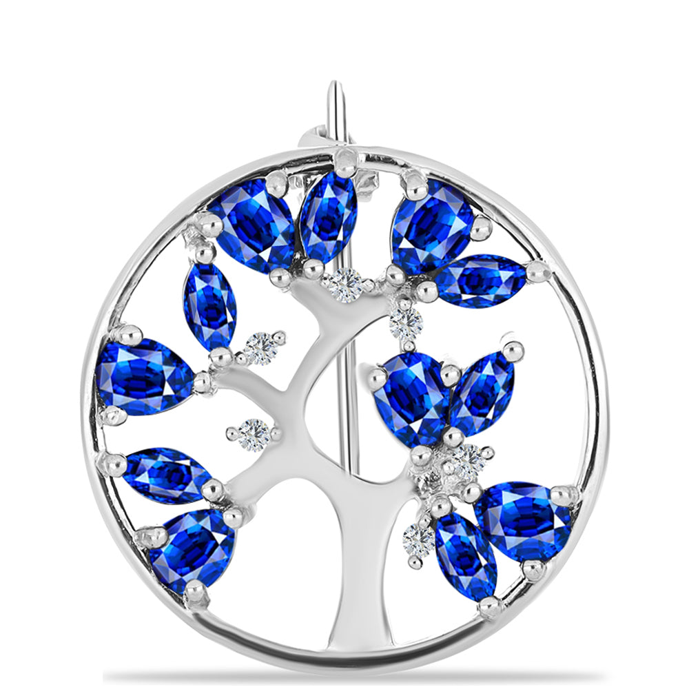 Broşă din Argint 925 ( 3.06 grame ) cu Safir Albastru Australian și Topaz Alb 2.32 Carate