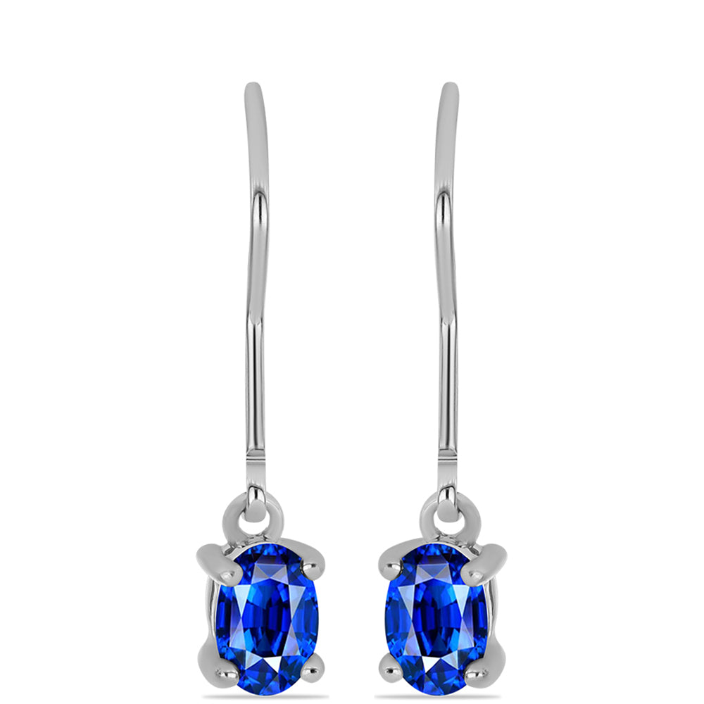 Cercei din Argint 925 ( 1.32 grame ) cu Safir Albastru Australian 1.31 Carate