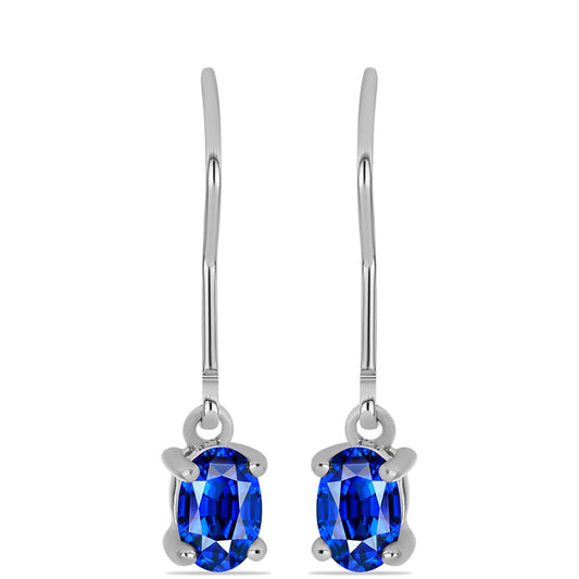 Cercei din Argint 925 ( 1.32 grame ) cu Safir Albastru Australian 1.31 Carate