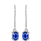Cercei din Argint 925 ( 1.32 grame ) cu Safir Albastru Australian 1.31 Carate