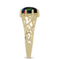 Inel din Argint 925 Placat cu Aur ( 2.47 grame ) cu Opal Etiopian Negru Lega Dembi 0.77 Carate