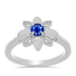 Inel din Argint 925 ( 2.66 grame ) cu Safir Albastru Australian și Topaz Alb 0.42 Carate