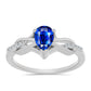 Inel din Argint 925 ( 2.37 grame ) cu Safir Albastru Australian și Topaz Alb 1.02 Carate