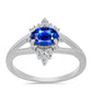 Inel din Argint 925 ( 2.23 grame ) cu Safir Albastru Australian și Topaz Alb 1.3 Carate