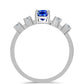 Inel din Argint 925 ( 2.3 grame ) cu Safir Albastru Australian și Topaz Alb 1.43 Carate