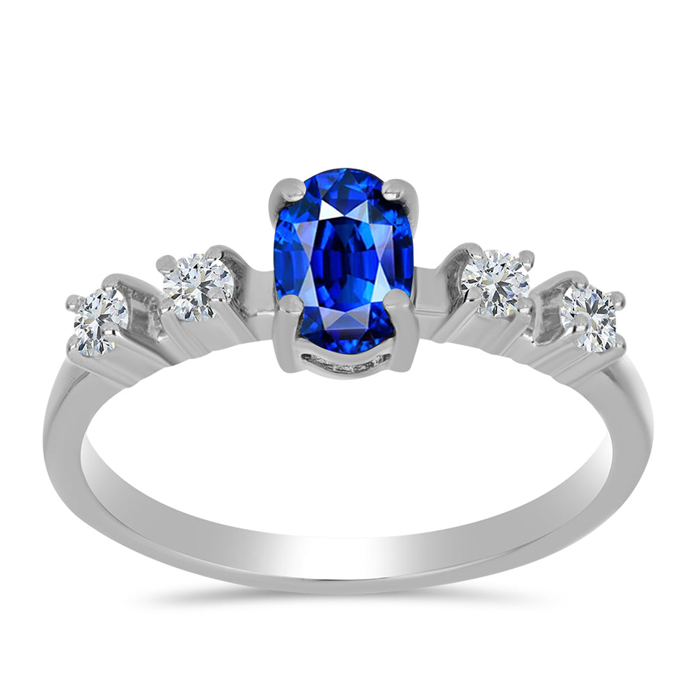 Inel din Argint 925 ( 2.3 grame ) cu Safir Albastru Australian și Topaz Alb 1.43 Carate 3 